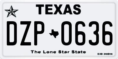 TX license plate DZP0636