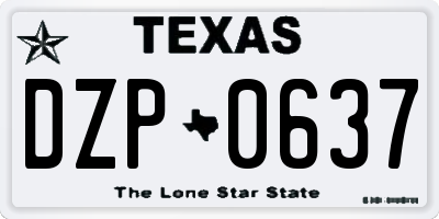 TX license plate DZP0637