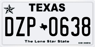 TX license plate DZP0638