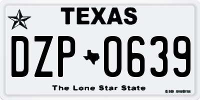 TX license plate DZP0639