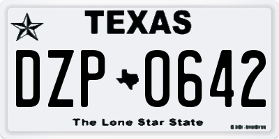 TX license plate DZP0642