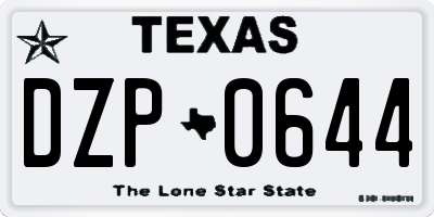 TX license plate DZP0644
