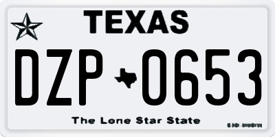 TX license plate DZP0653