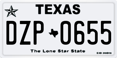 TX license plate DZP0655