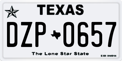 TX license plate DZP0657