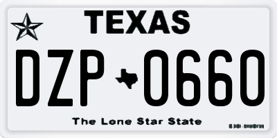 TX license plate DZP0660