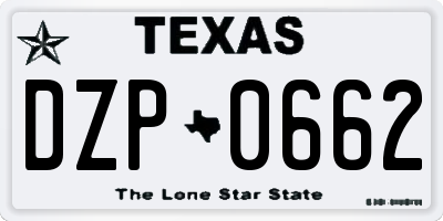 TX license plate DZP0662