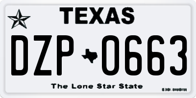 TX license plate DZP0663