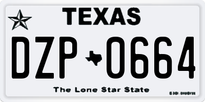 TX license plate DZP0664