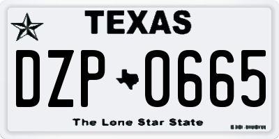 TX license plate DZP0665