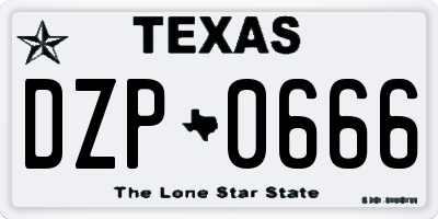 TX license plate DZP0666