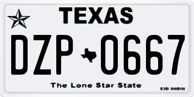 TX license plate DZP0667