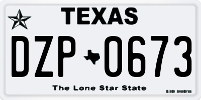 TX license plate DZP0673