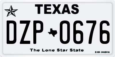 TX license plate DZP0676