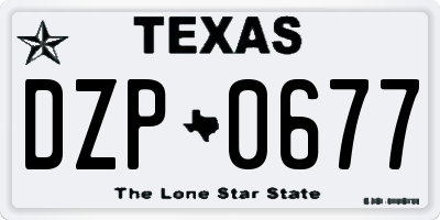 TX license plate DZP0677
