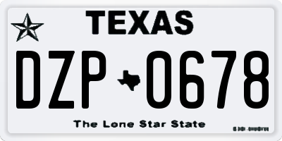 TX license plate DZP0678
