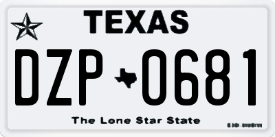 TX license plate DZP0681