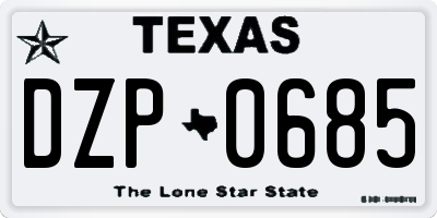 TX license plate DZP0685