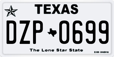 TX license plate DZP0699