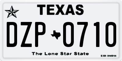 TX license plate DZP0710