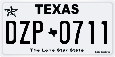 TX license plate DZP0711