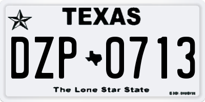 TX license plate DZP0713