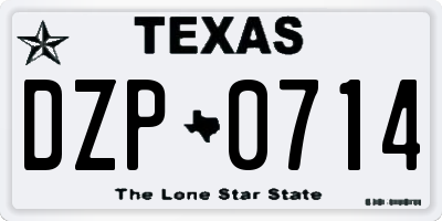 TX license plate DZP0714