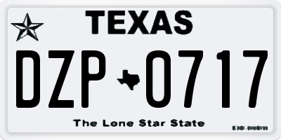 TX license plate DZP0717
