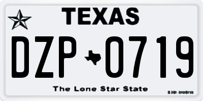 TX license plate DZP0719