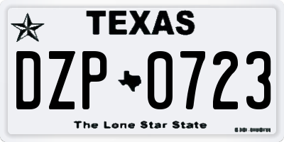 TX license plate DZP0723