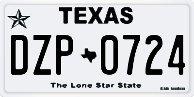 TX license plate DZP0724