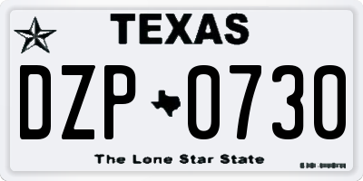 TX license plate DZP0730