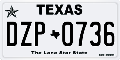 TX license plate DZP0736