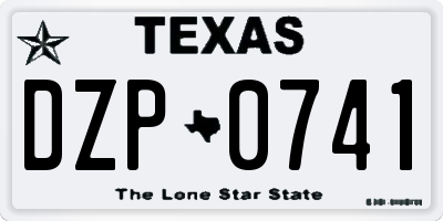 TX license plate DZP0741