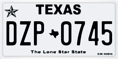 TX license plate DZP0745