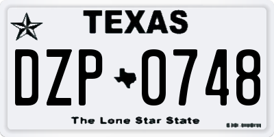 TX license plate DZP0748