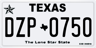 TX license plate DZP0750