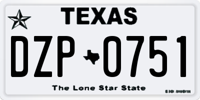 TX license plate DZP0751