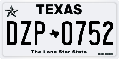 TX license plate DZP0752