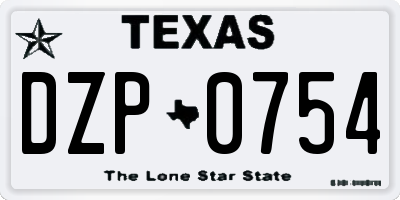 TX license plate DZP0754