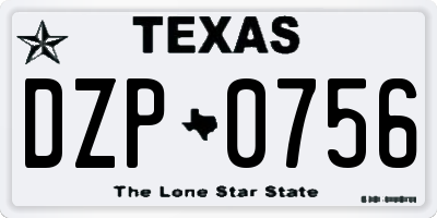 TX license plate DZP0756