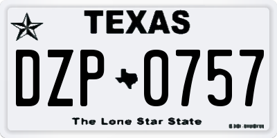TX license plate DZP0757