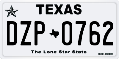 TX license plate DZP0762