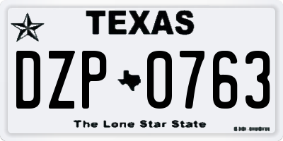 TX license plate DZP0763