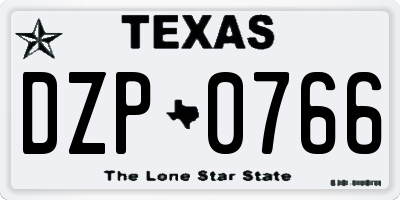 TX license plate DZP0766