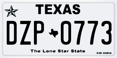 TX license plate DZP0773