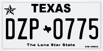 TX license plate DZP0775