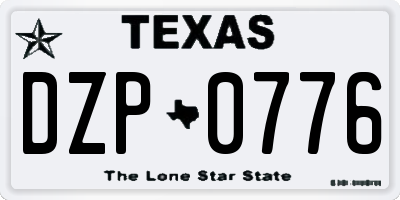 TX license plate DZP0776