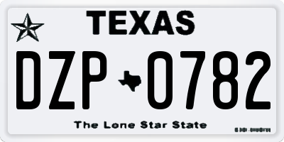 TX license plate DZP0782