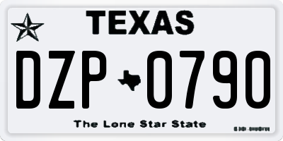 TX license plate DZP0790